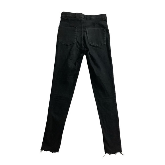 Free People Black Distressed Raw Hem Skinny Ankle Jeans Size 27 - Picture 2 of 6